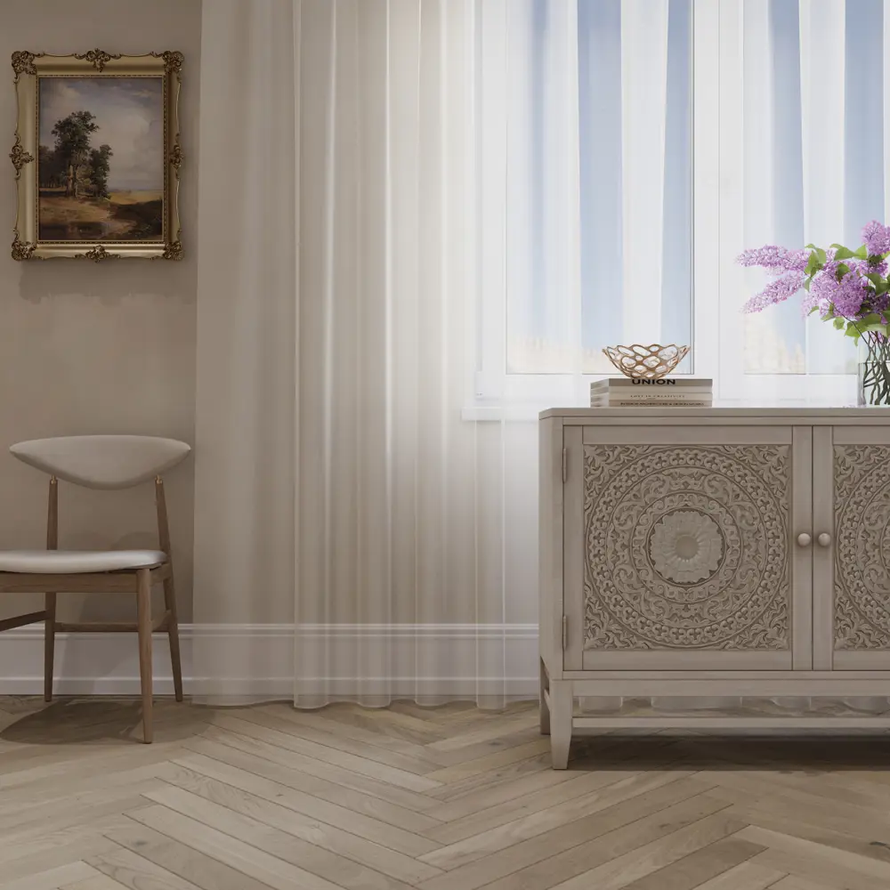 Тюль на ленте Baccarat 250x280 см цвет кремовый MIAMOZA STLM-2141061