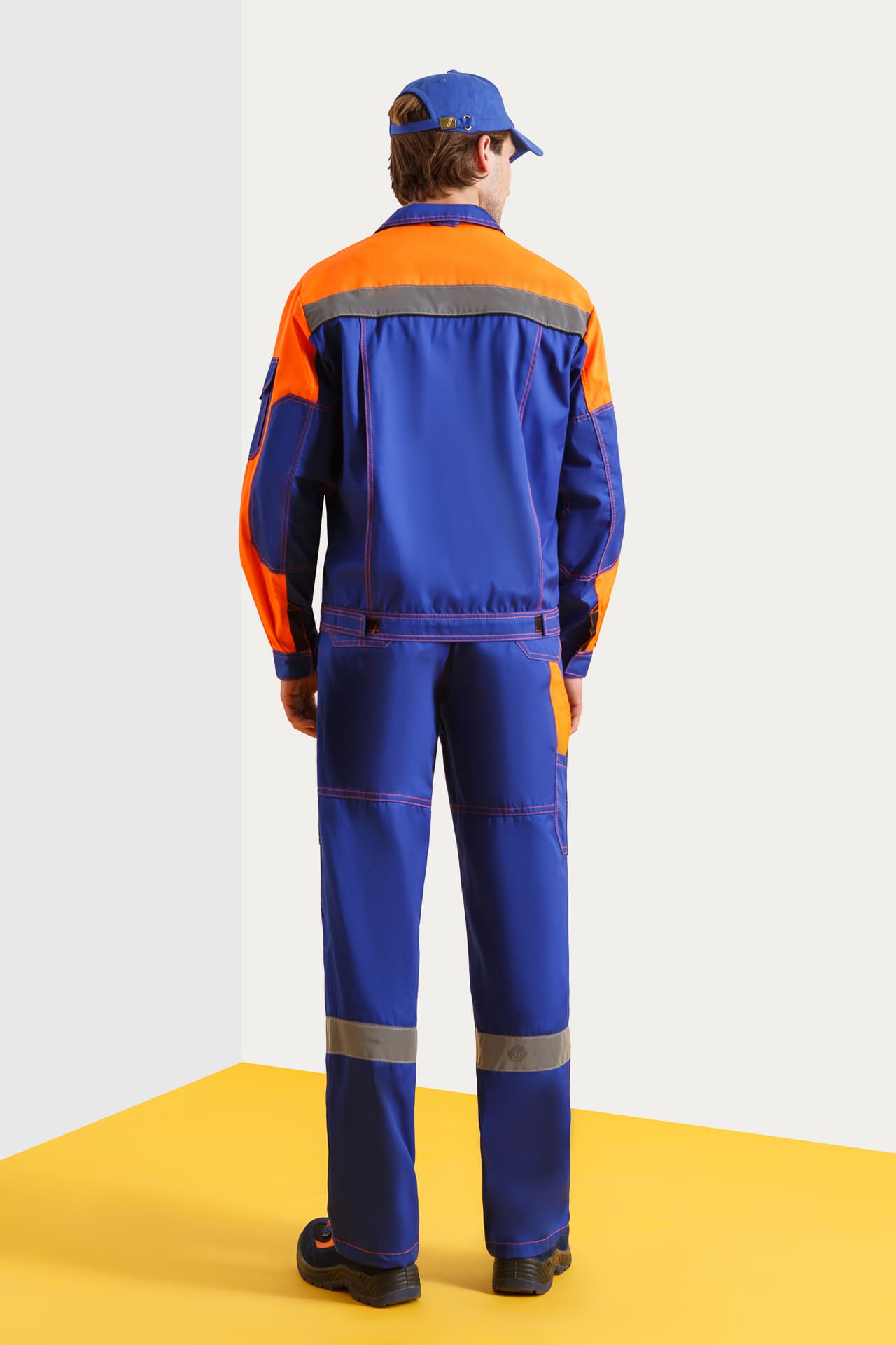 61855 Костюм "Профессионал-2" с СВП василек-оранжевый-черный  Летняя спецодежда  размер 52-54/170-176  - Вид №8