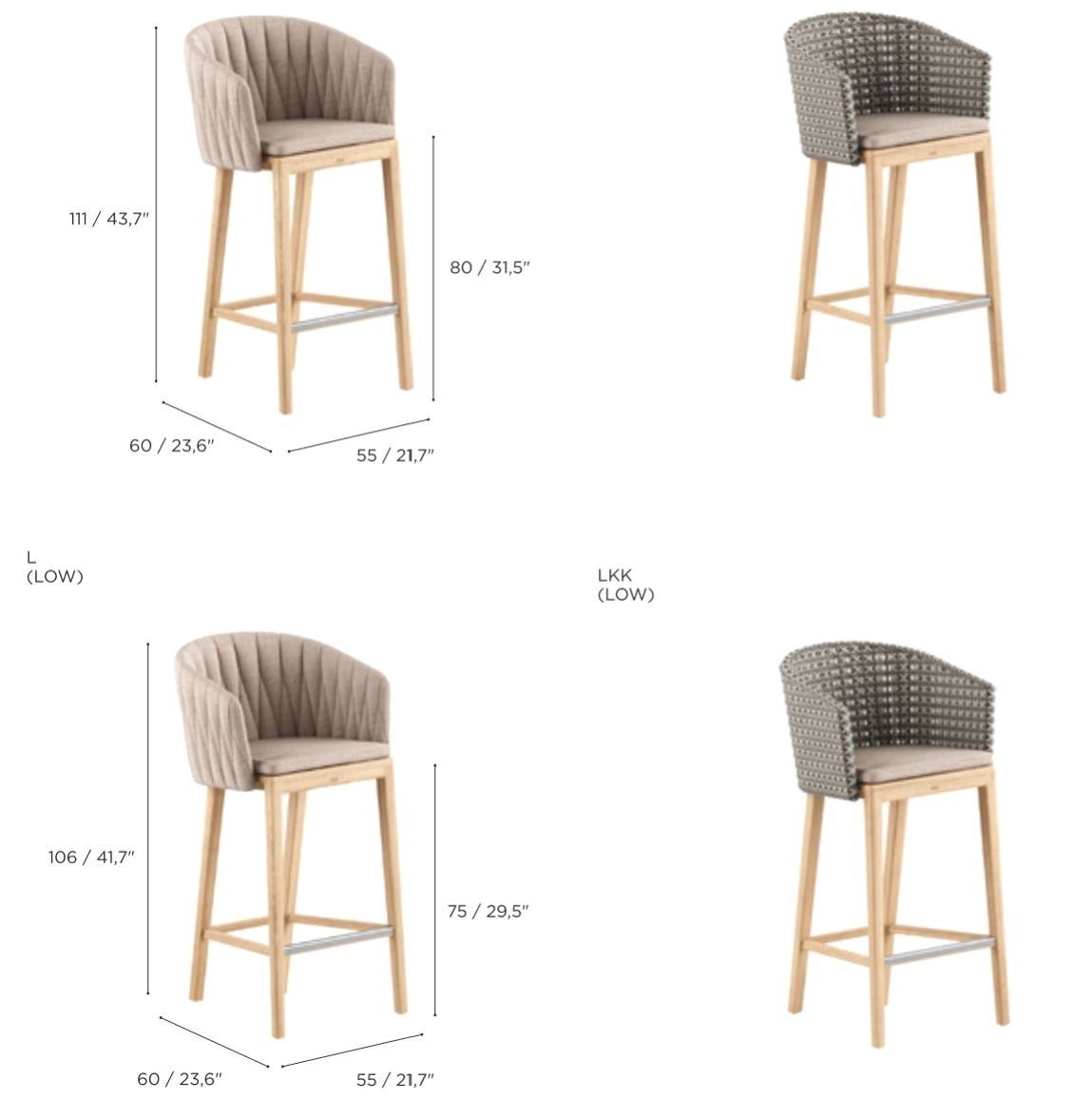 Высокий стул из ткани и тика Royal Botania ARCH-00042471 - Вид №2