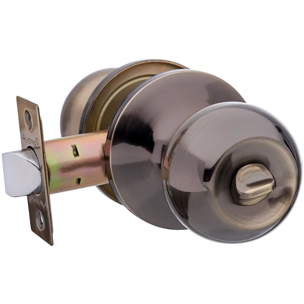 Ручка-кноб AVERS с фиксатором для межкомнатных дверей в стиле античная бронза 82001625 STLM-0016916