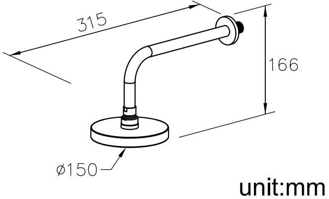 JUSTIME Настенная лейка душа из хромированной латуни Still one 6771-ah-80cp - Вид №1