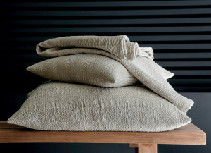 DON_L_250 Покрывало 250/250 БЕЖЕВЫЙ 85% хлопок + 15% лен пике, 400 г/м2 Blanc des Vosges