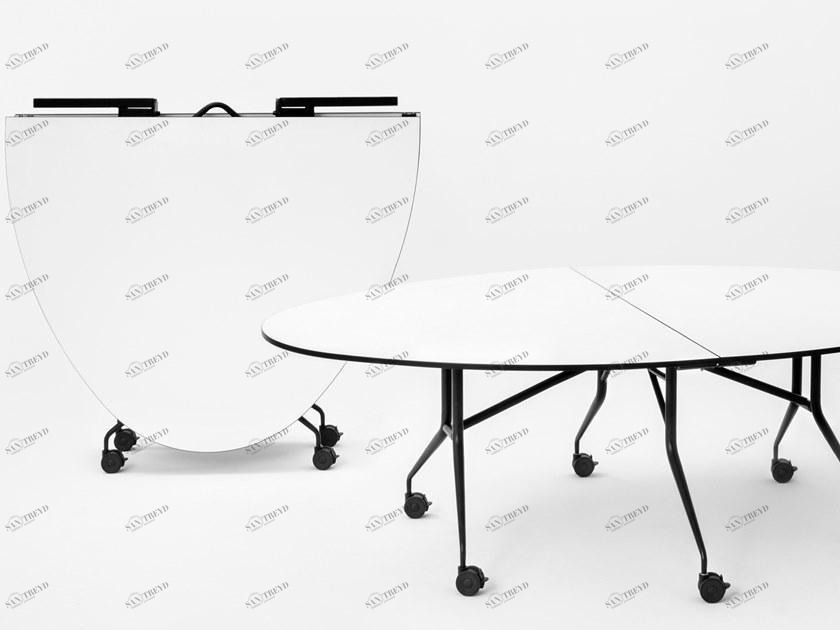 Mara Стол складной круглый на колесиках  286t 