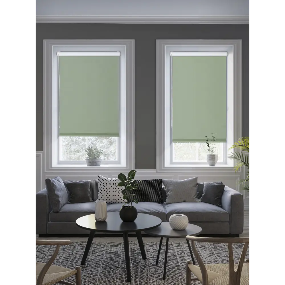 Штора рулонная блэкаут Midnight 55x175 см зеленая GARDEN STLM-2084931 - Вид №4