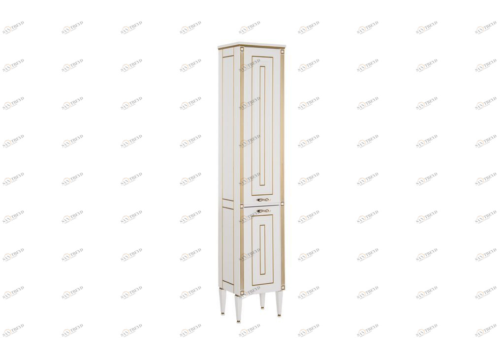 Шкаф-пенал для ванной Aquanet Паола 40 белый/золото 00186112