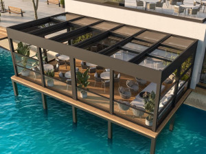 Стеклянная крышка для биоклиматической перголы