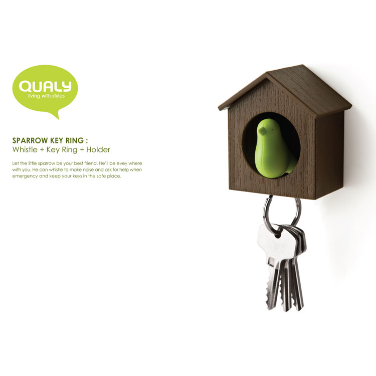 QL10091-WH-PK Держатель для ключей sparrow белый-розовый Qualy  - Вид №3