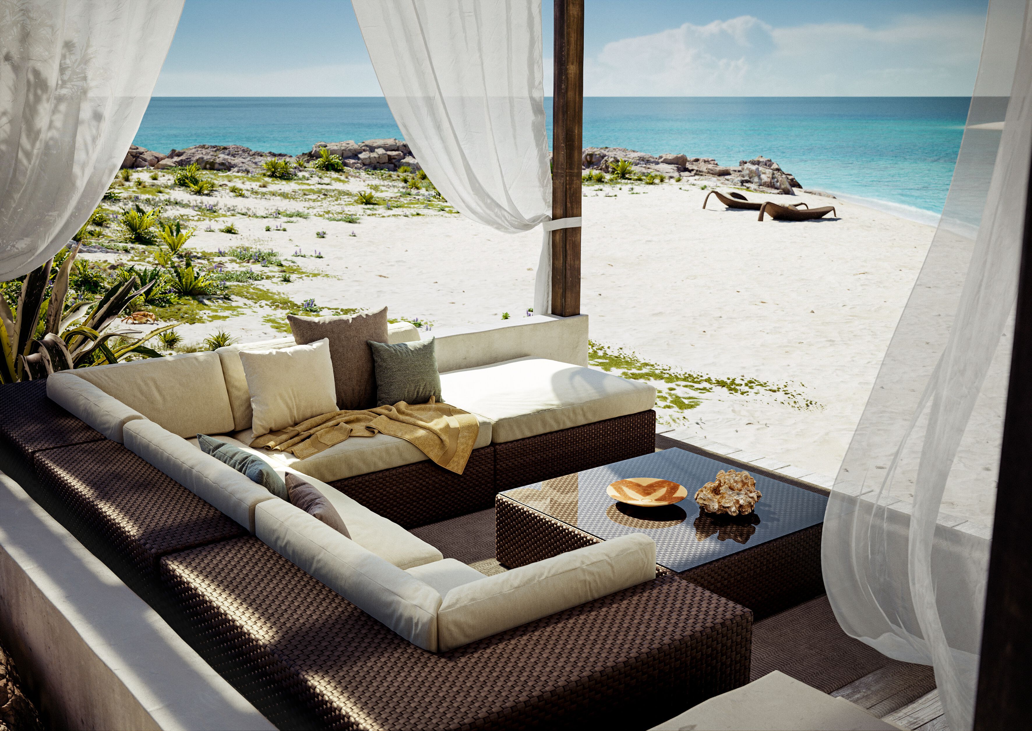 Модульный садовый диван из синтетического волокна DEDON гостиная ARCH-00062763 - Вид №4