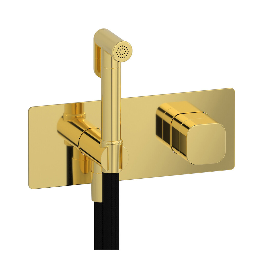 Внешние части гигенического душа со смесителем. WE ARE IB eo706oo_1 Gold Elio