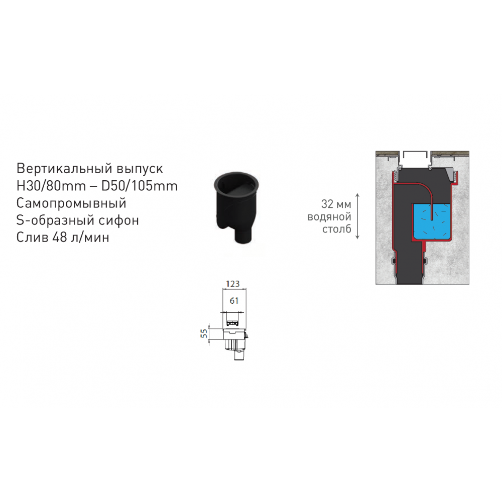 094019 Желоб водосток В1 Keramik 800  Berges B1 Keramik  - Вид №7