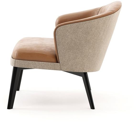 Laskasas Мягкое кресло из кожи и ткани с подлокотниками Nelly Lk4432 - Вид №2