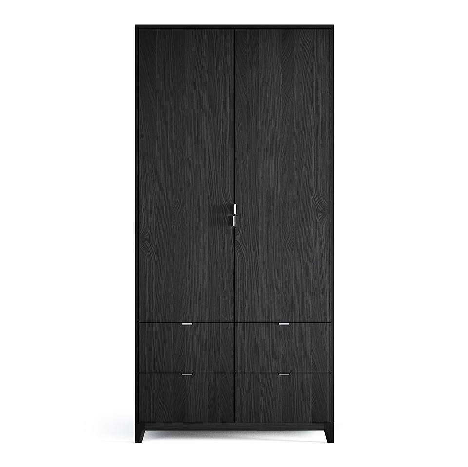 Шкаф двухдверный с ящиками черный Case №4 THE IDEA  210404 Черный  - Вид №1