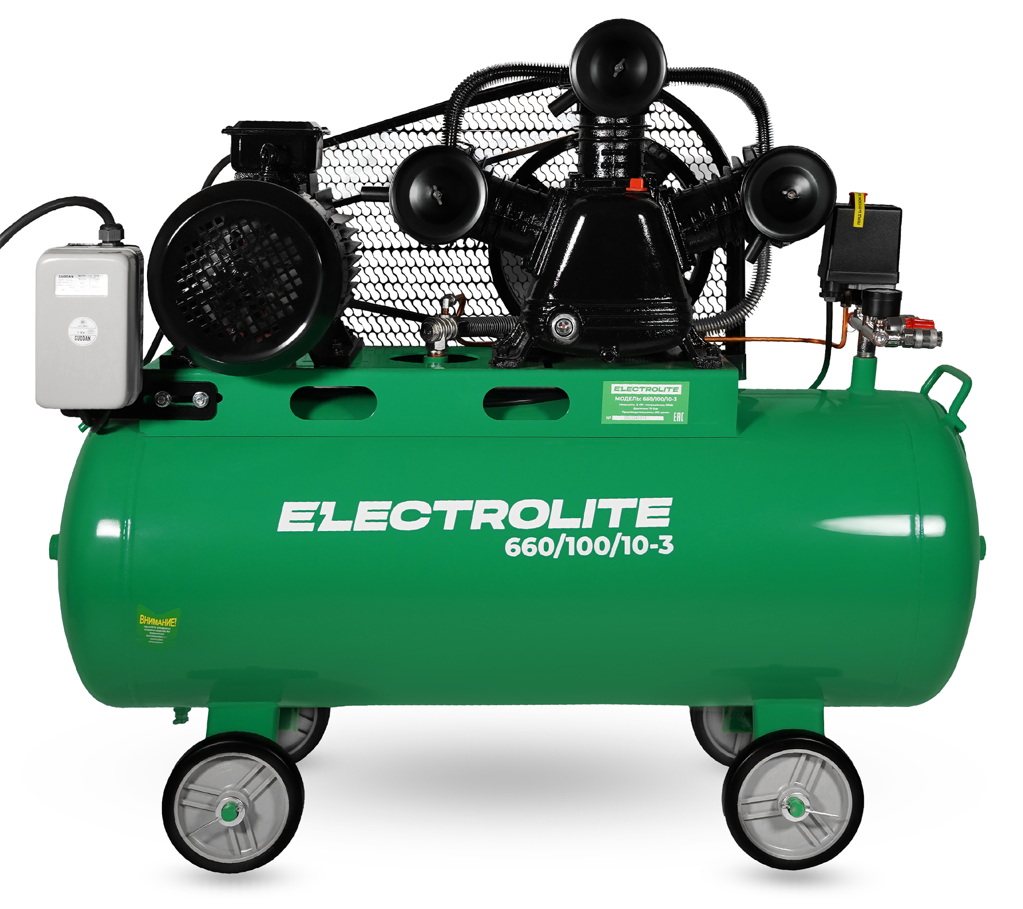 Компрессор ременной масляный Electrolite 660/100-3 9259092 STDN-0007870 - Вид №1