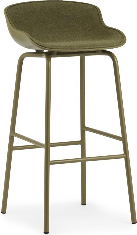 604079 Барный стул 75 см, обивка передней части, сталь Olive / Synergy Normann Copenhagen Hyg 