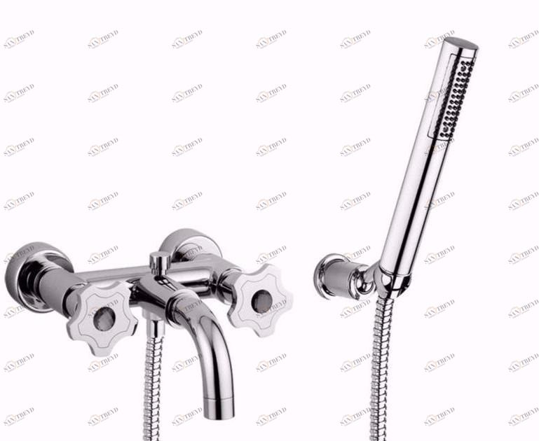 Rubinetteria Giulini Настенный смеситель для ванны на 2 отверстия с ручным душем Giò crystal - giò F3601/s