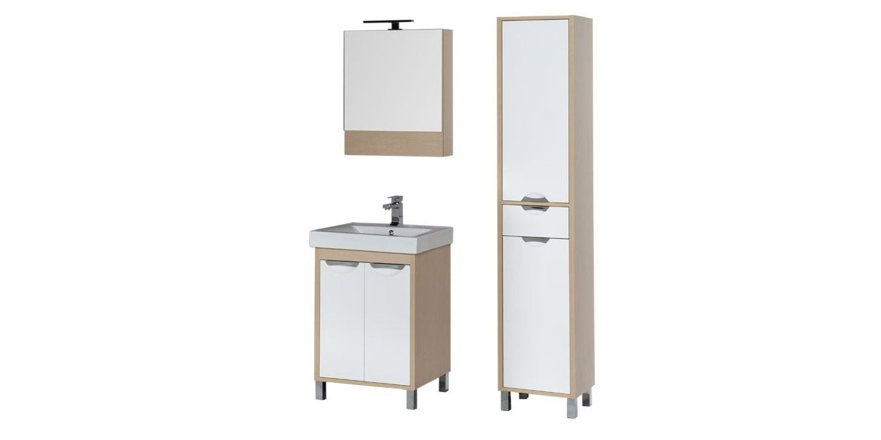 Комплект мебели Aquanet Гретта 60 светлый дуб (камерино 2 дверцы) 00172711 - Вид №1