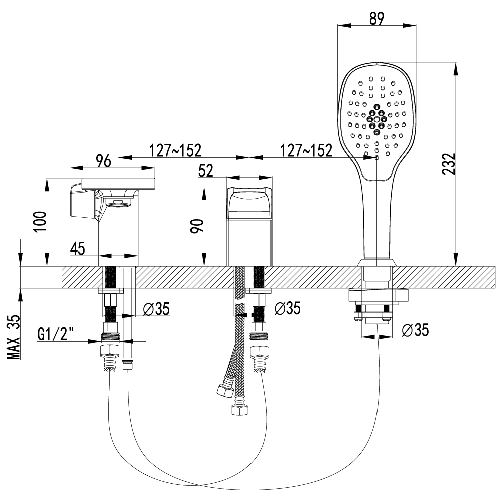 LM4347C Смеситель Shift для ванны LEMARK SHIFT - Вид №1