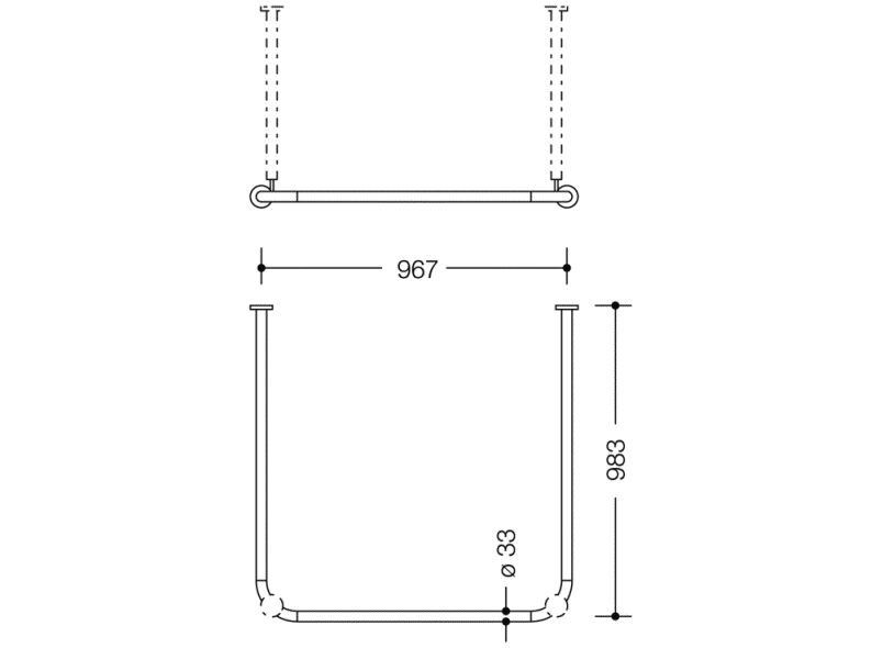 801.34B300 Карниз HEWI Edition matt | Polyamid  - Вид №5