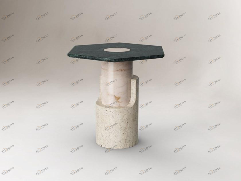 DOOQ Высокий шестиугольный мраморный стол sun-id-1452115