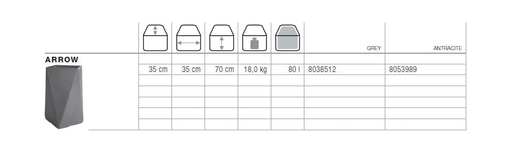 Бетонный высокий садовый горшок SWISSPEARL Softline ARCH-00064846 - Вид №2
