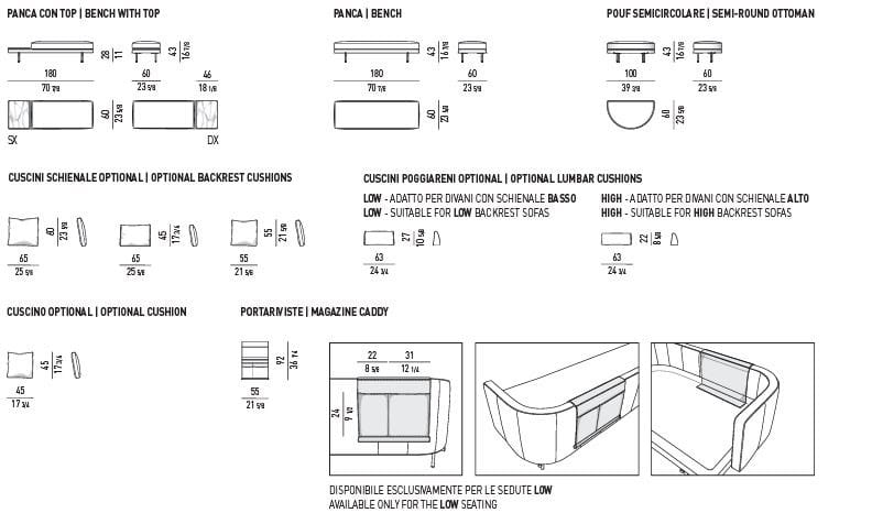 Ткань диван Minotti Torii ARCH-00100950 - Вид №8