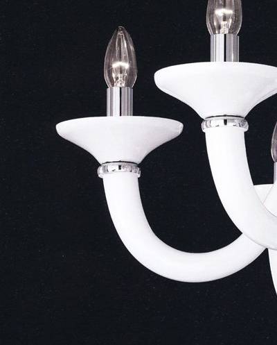 Люстра дизайнерская Index белая, хром White Lady SP5 IDEAL LUX ДИЗАЙНЕРСКИЕ, WHITE LADY BIANCO 057452 Белый  - Вид №1