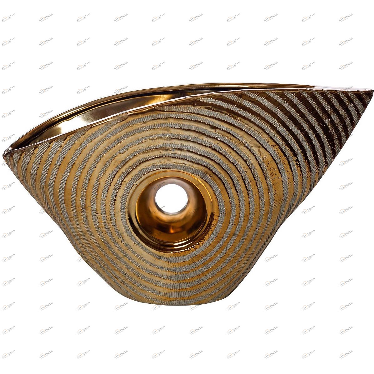 Ваза керамическая с отверстием золото 35 см GARDA DECOR - 045475 Золото 