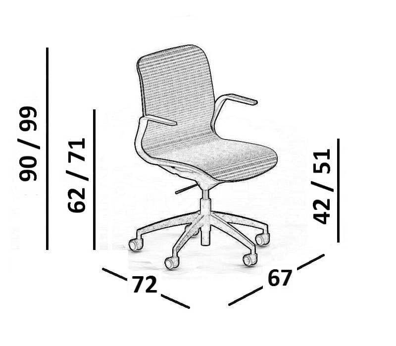 Офисное кресло Nylon® с подлокотниками с 5 спицами Luxy SmartLight ARCH-00076554 - Вид №17