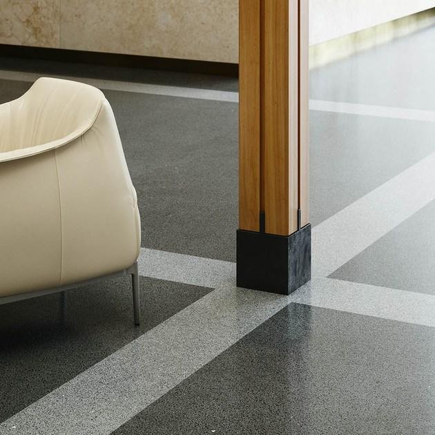 IDEAL WORK Пол из цементных материалов с эффектом венецианской терраццо для внутренних и наружных работ sun-id-1400235 - Вид №9