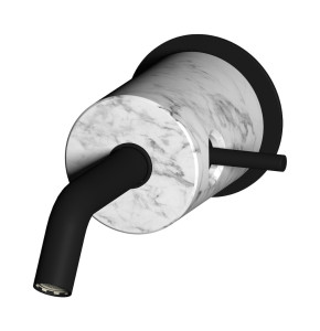 Встроенный в стену смеситель для раковины на 1 отверстие в комплекте с донным клапаном WE ARE IB mr209np_1 Matt Black Marmo