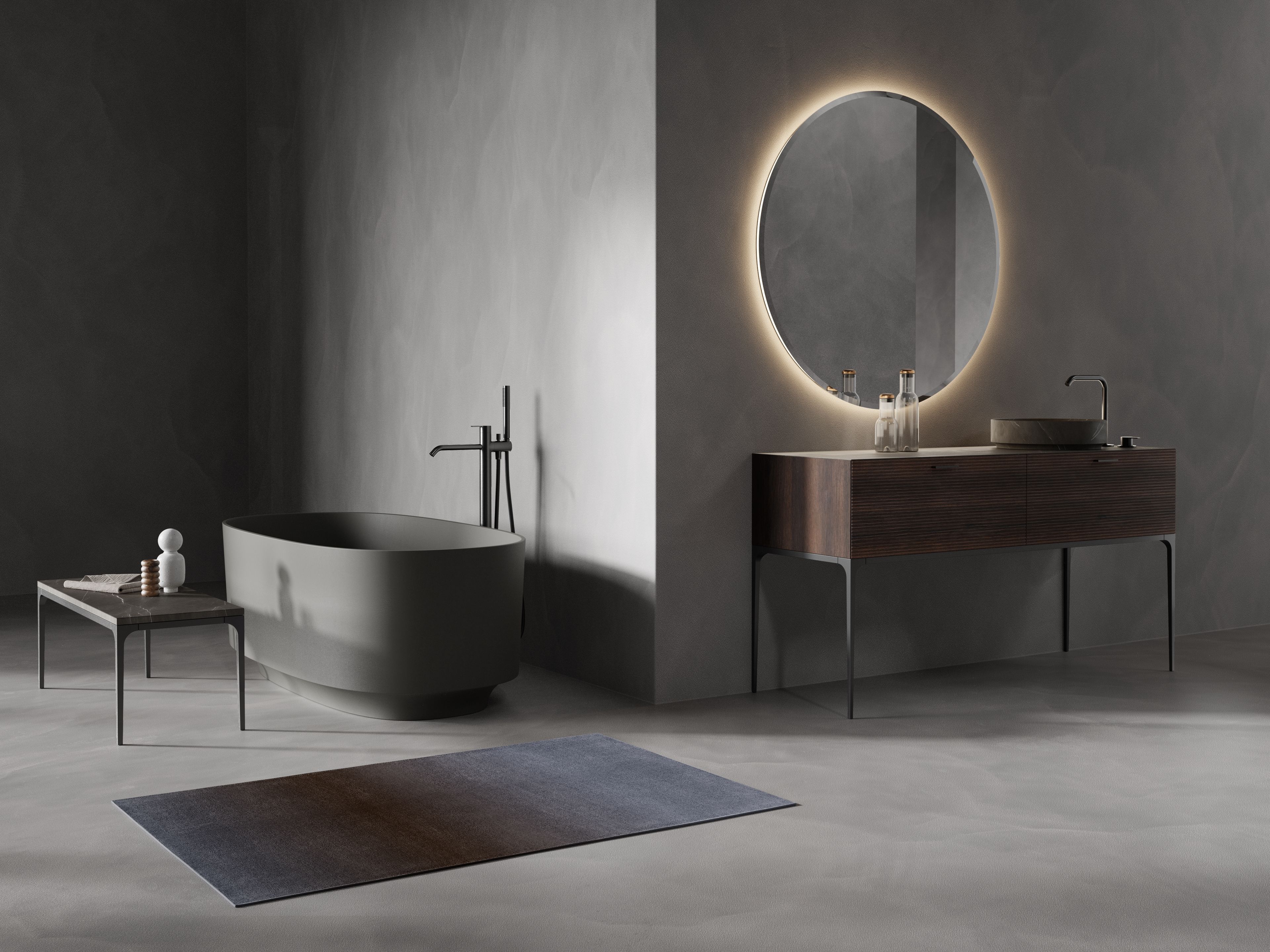 Деревянный одиночный напольный умывальник с ящиками Inbani решетки ARCH-00051614 - Вид №6