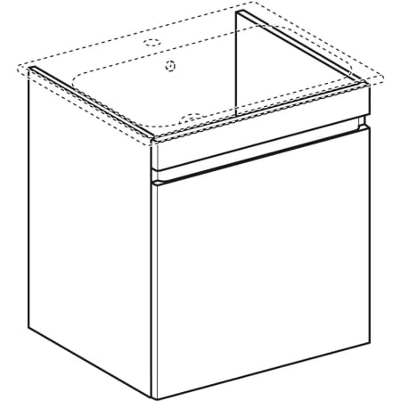 869561000 Шкафчик для встраиваемой раковины Geberit Renova Plan, с одним выдвижным и одним внутренним выдвижным ящиком Geberit  - Вид №20
