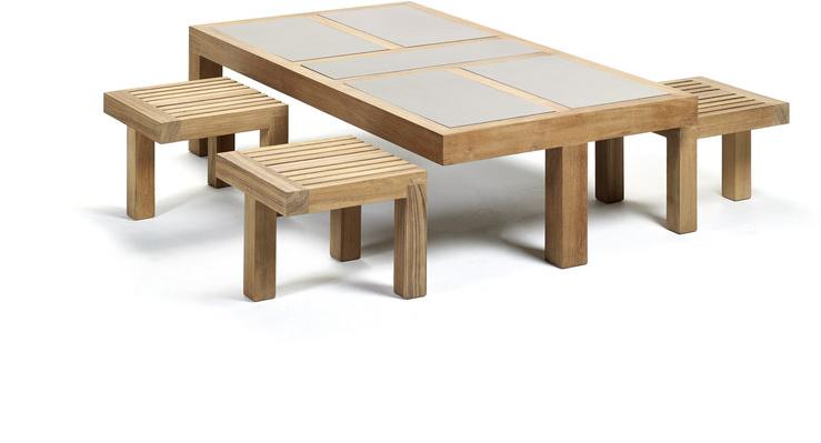 Royal Botania Низкий квадратный садовый столик из тика Nara sun-id-1366223 - Вид №6