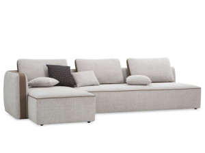 Тканевый диван с полуостровом