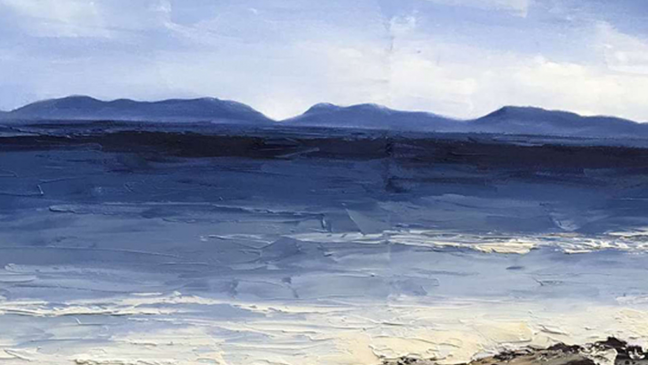 Картина на холсте 120х90 см "Горизонт" EVENHOME КАРТИНЫ МАСЛОМ 129898 Голубой;синий;разноцветный  - Вид №3