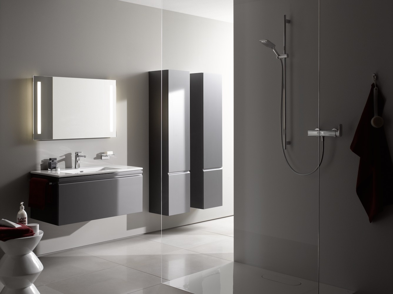 H4029501102611 Шкафчик высокий, 4 полочки стеклянные, петли справа LAUFEN PRO - Вид №14