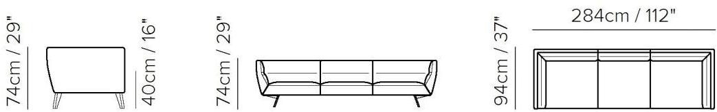 Natuzzi 3-х местный тканевый диван Positano sun-id-1368711 - Вид №1