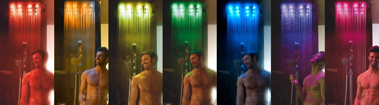 H37455 Потолочный & настенный душ DREAM - Rectangular - RGB CROMOTHERAPY BOSSINI  - Вид №2