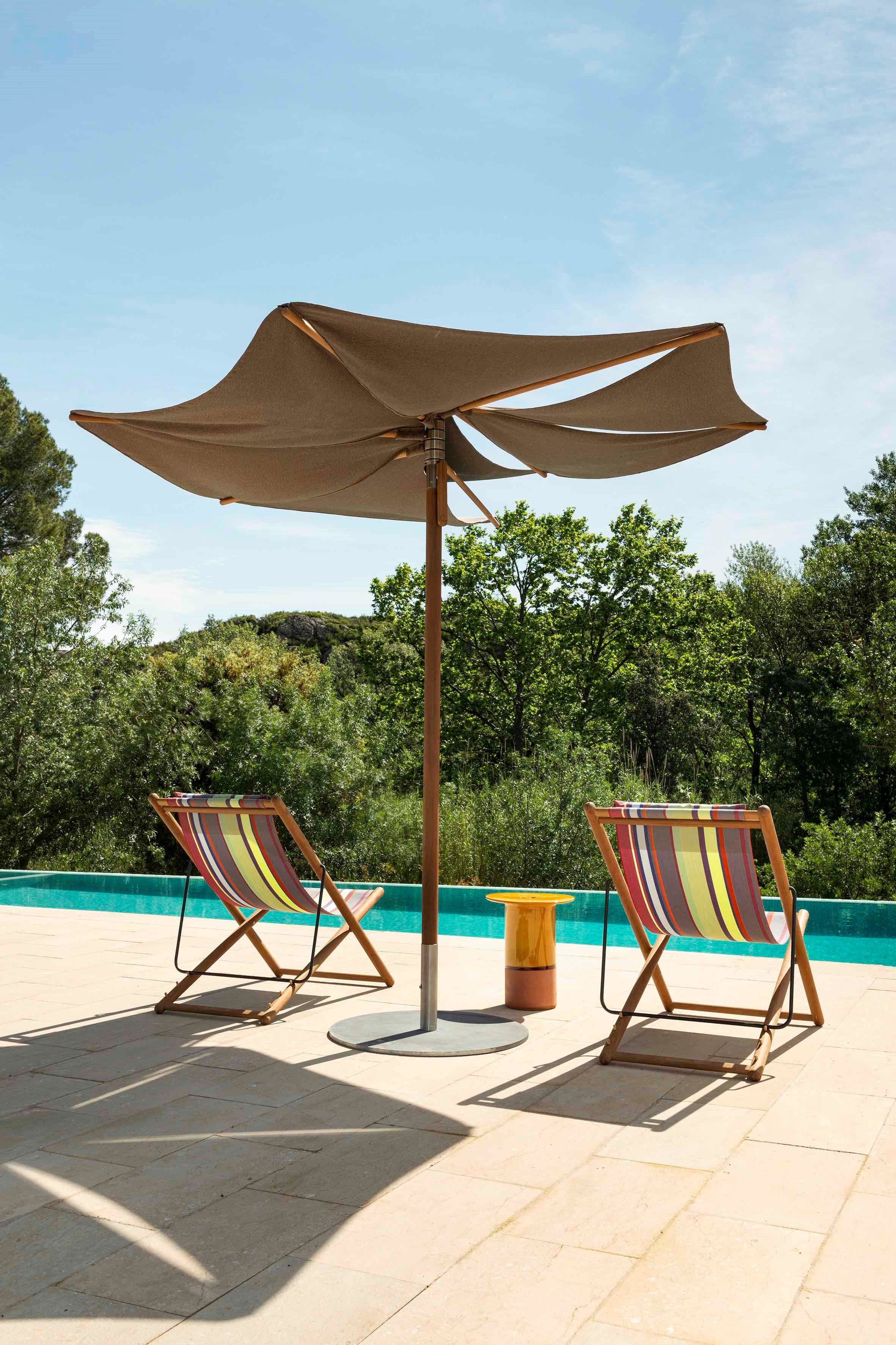 Круглый зонтик из нержавеющей стали и дерева calma Om ARCH-00102353 - Вид №1