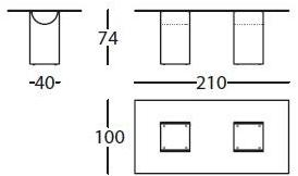 Sancal Прямоугольный стол со стеклянной столешницей и основанием iq surface Vestige sun-id-1487633 - Вид №5