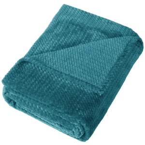 Плед Ryazan 140x200 см искусственный мех цвет бирюзовый