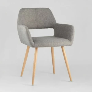 Стул с подлокотниками мягкий серый "Кромвель" STOOL GROUP ДИЗАЙНЕРСКИЕ 00-3881959 Серый