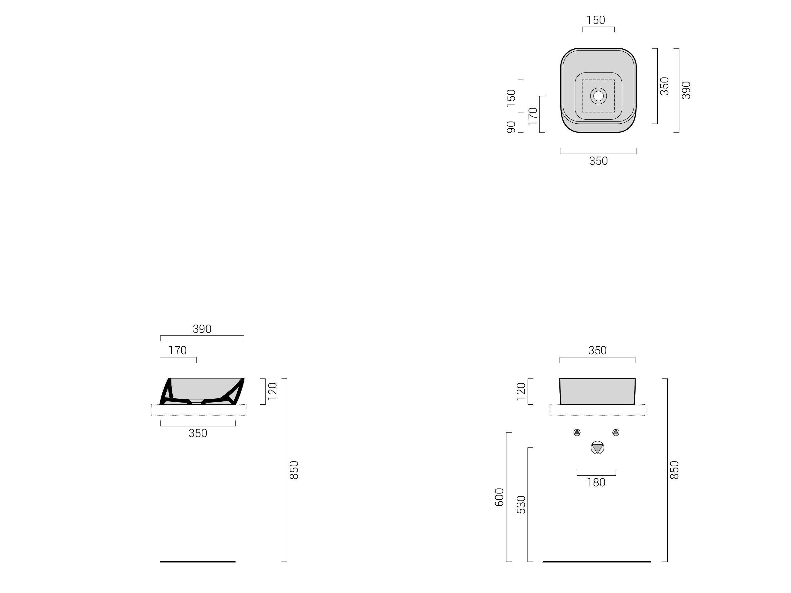 Столешница умывальник Domus Falerii F-50 ARCH-00094476 - Вид №1