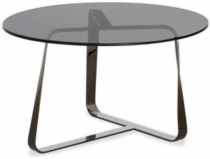 Desalto Круглый журнальный столик из стали и хрусталя