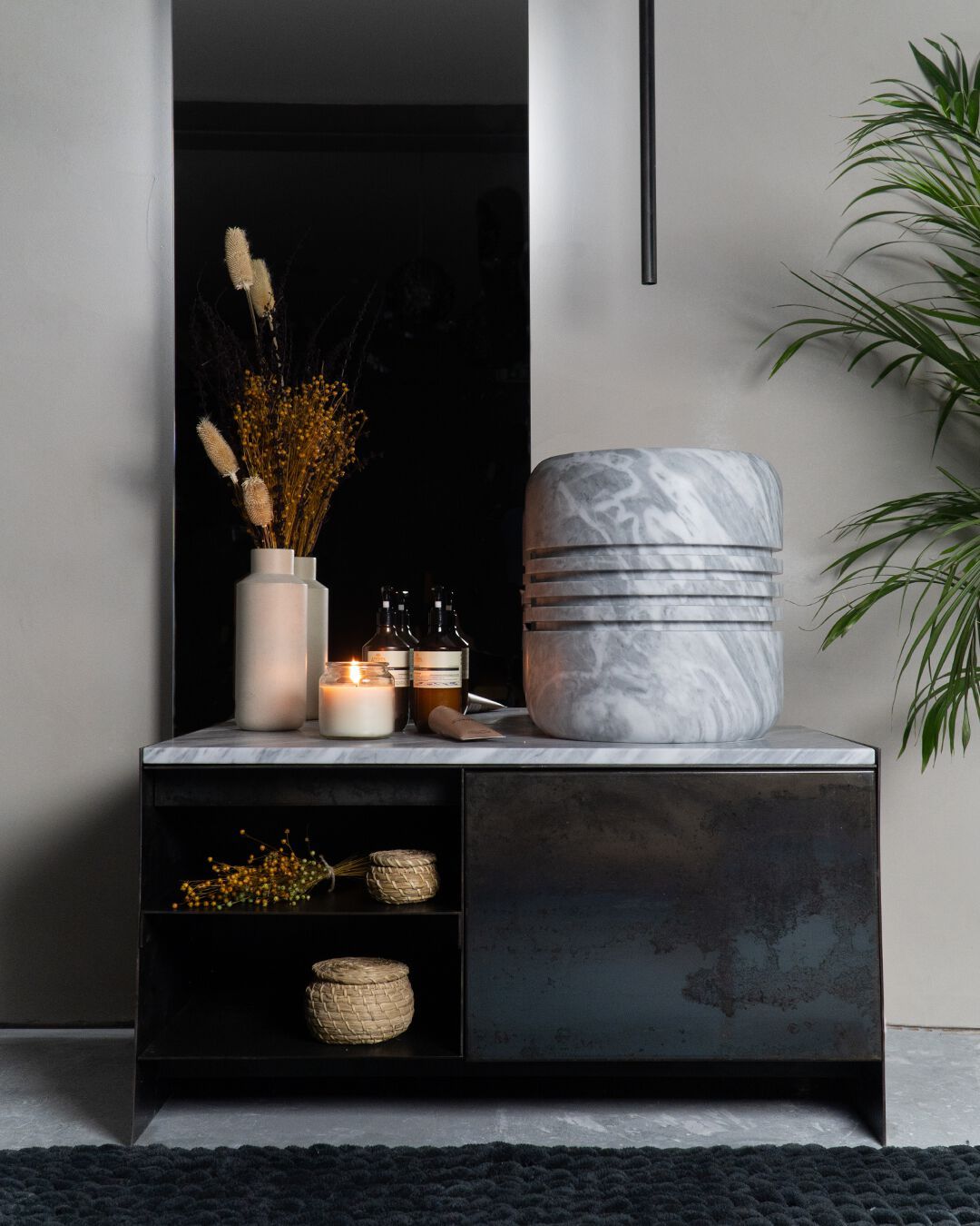 Круглая раковина из серого мрамора Maami Home EME ARCH-00099620 - Вид №1