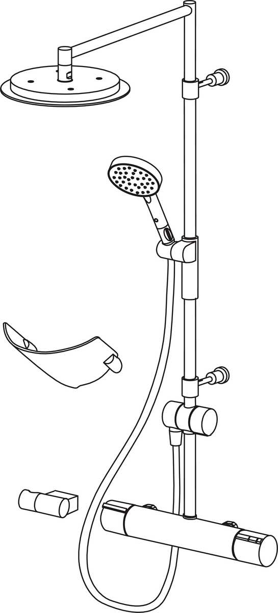Oras 2892 Смеситель с верхним душем rain shower 2892 Cubista Хром  - Вид №2