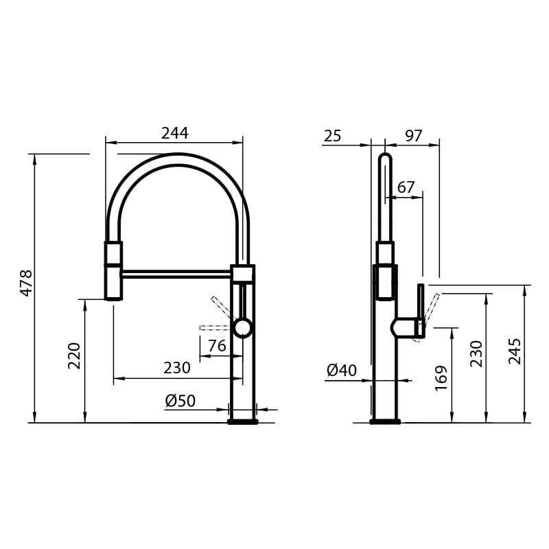 Однорычажный кухонный смеситель с поворотным изливом Foster Skin ARCH-00074839 - Вид №1