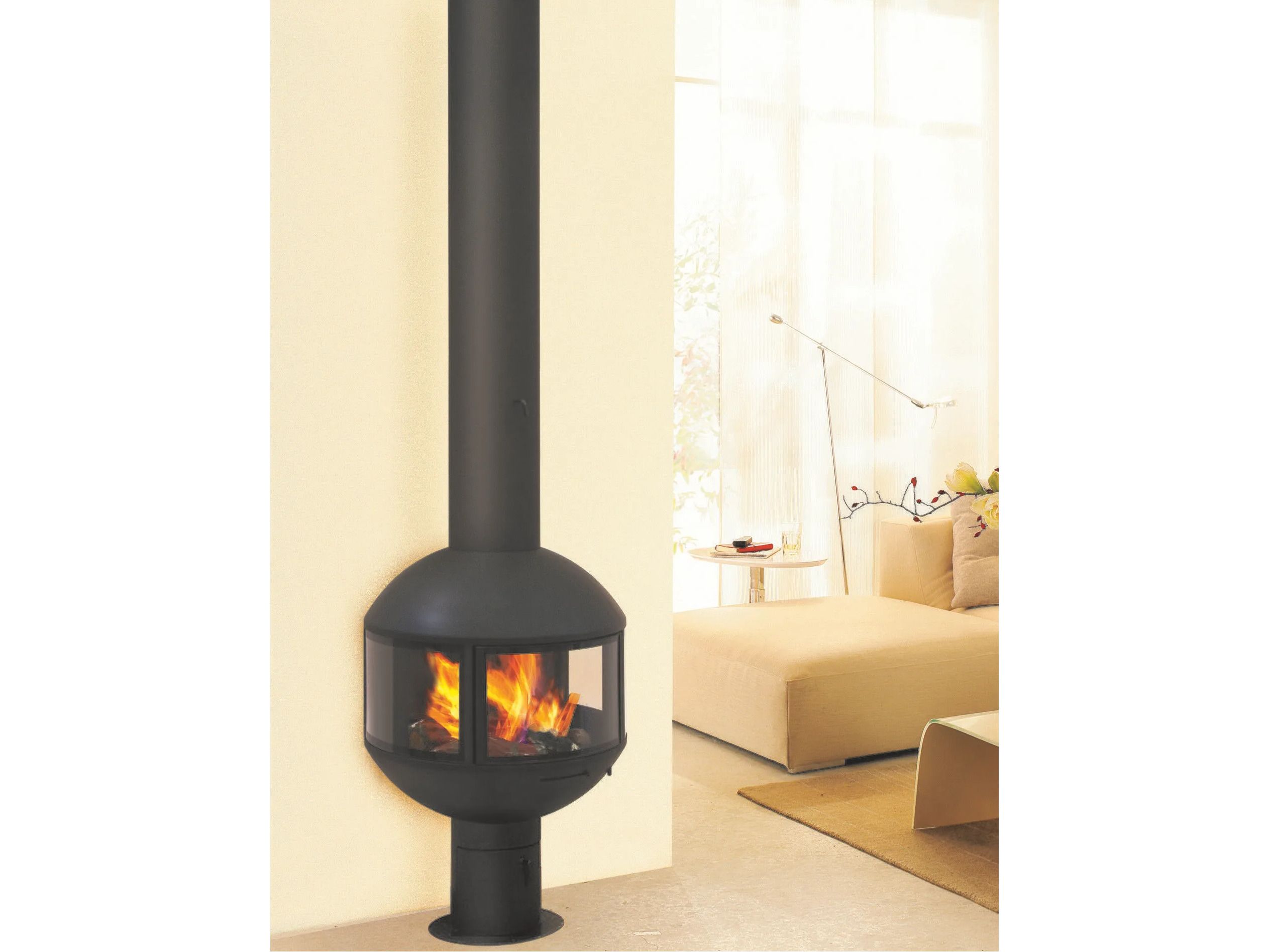 Настенный камин с панорамным стеклом Focus creation Agorafocus ARCH-00032447 - Вид №1