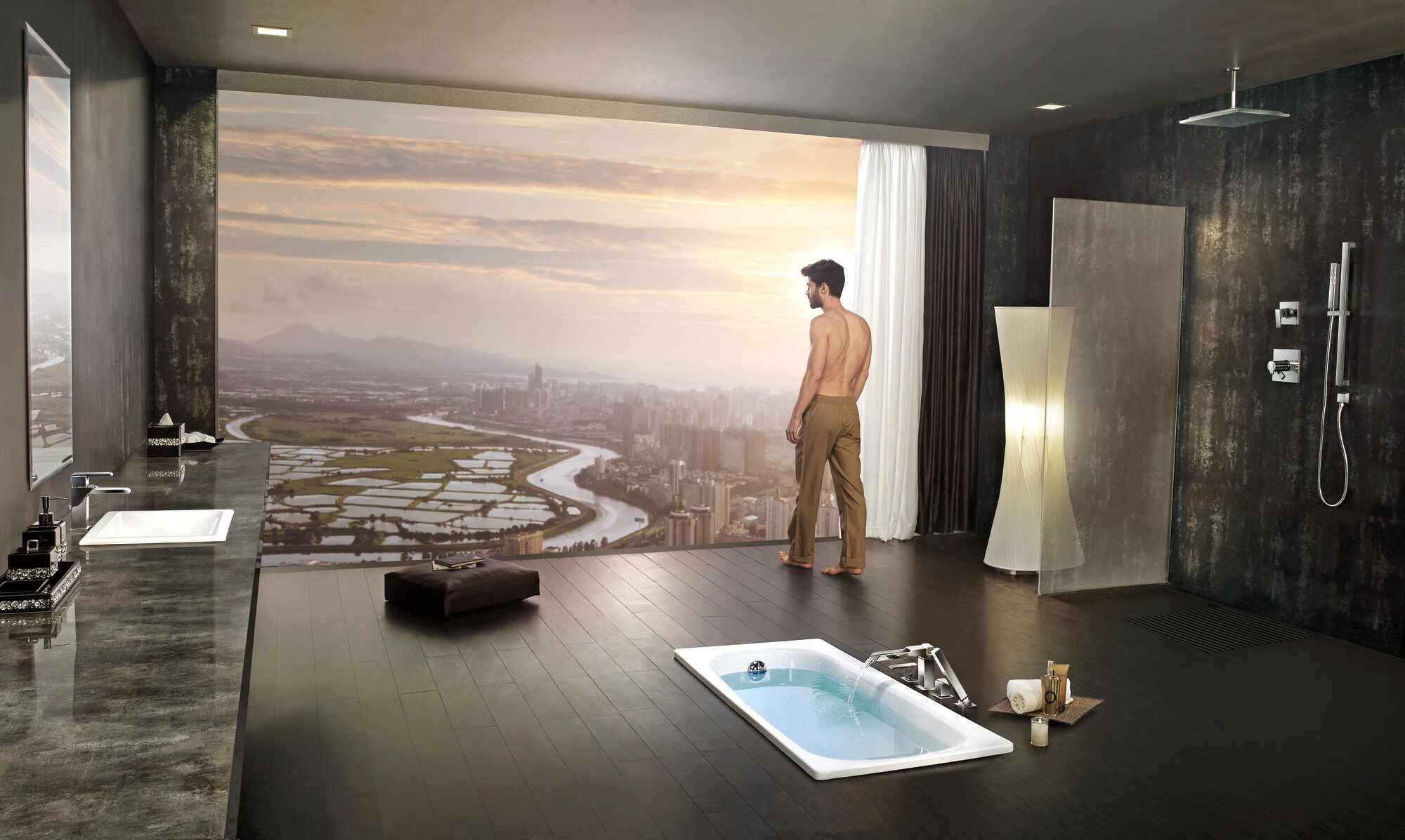 T4768 Канальная римская ванна с ручным душем Delta Faucet Ara Хром - Вид №2