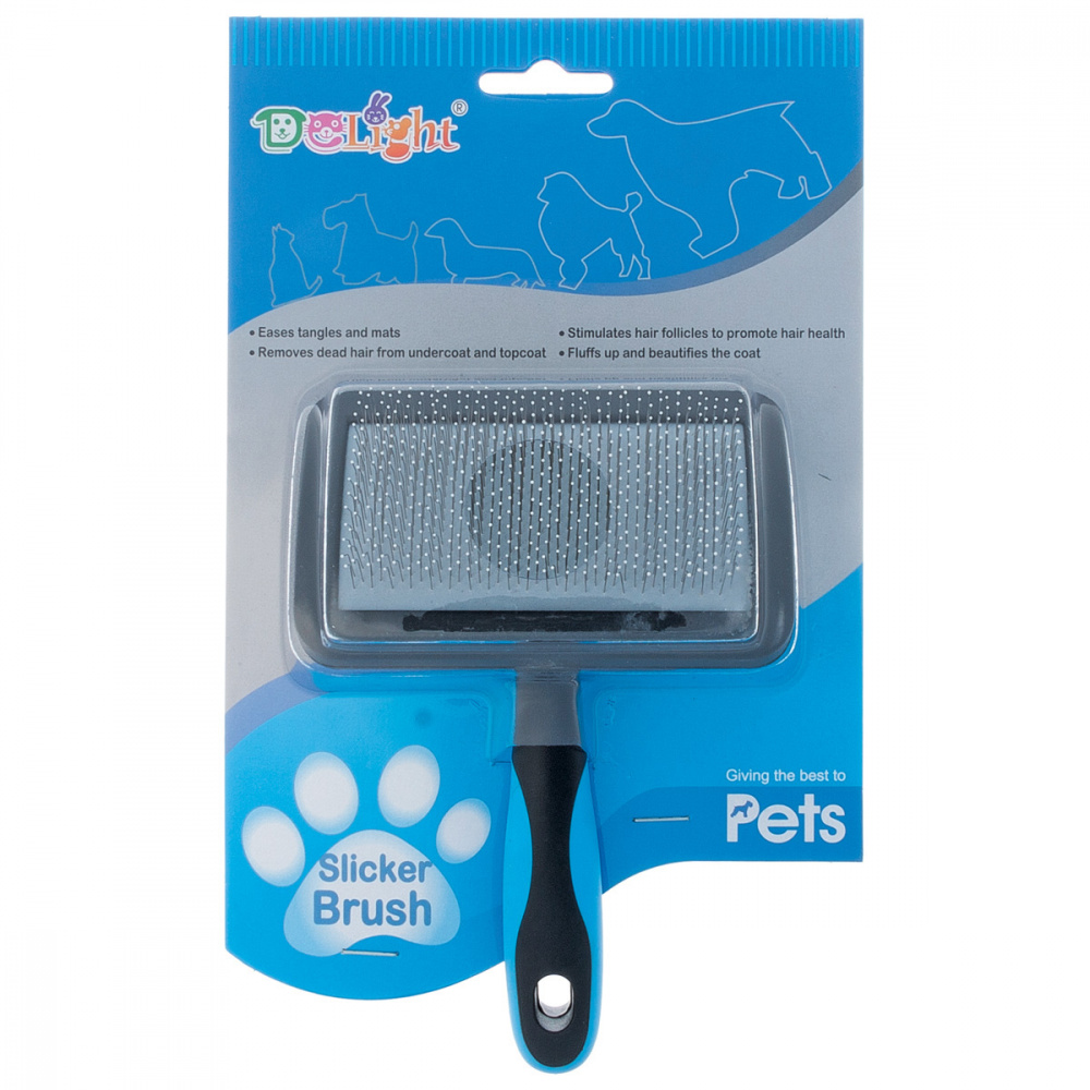 ПР0058881 Пуходерка для собак пластиковая с каплей средняя DeLIGHT 